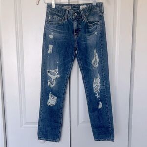 AG Adriano Goldschmied Women's Distressed Ex-Boyfriend Jeans